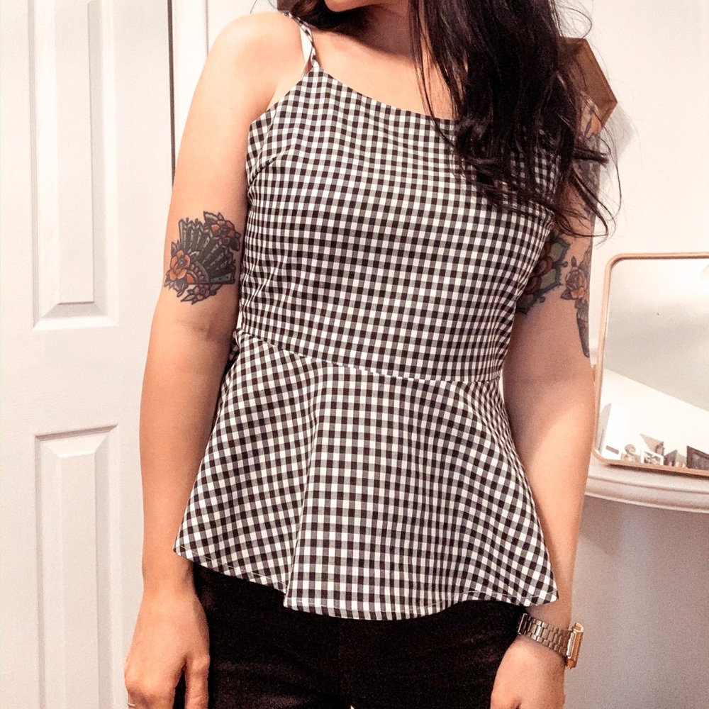 Gingham peplum